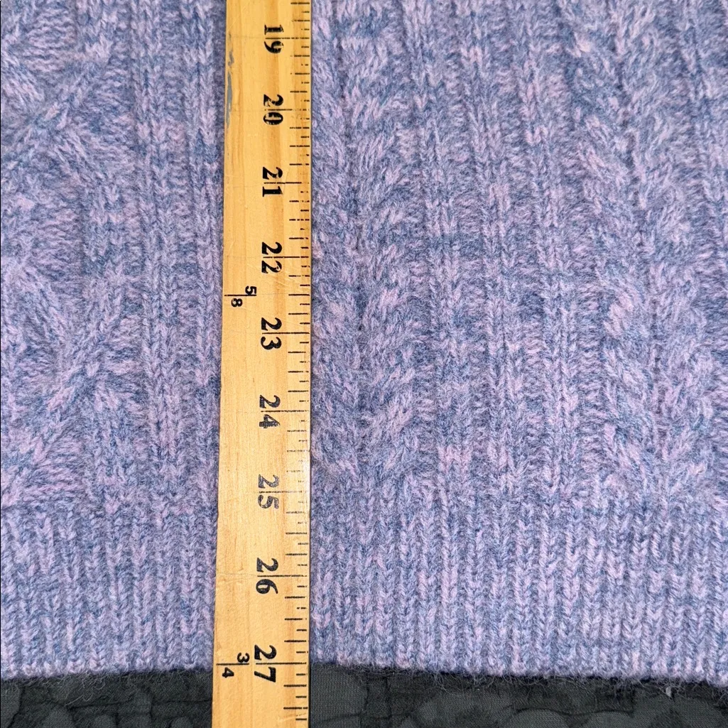 Sundance size large purple sycamore quarter zip cable knit long sleeve sweater - Image 4