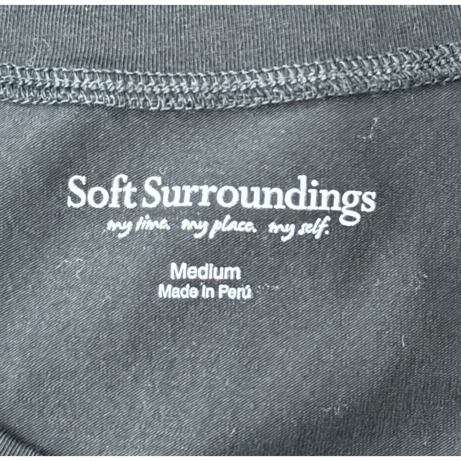 Soft Surroundings Shirt Womens Medium Black Tunic Top Basic Neutral Minimalist‎ - Image 6