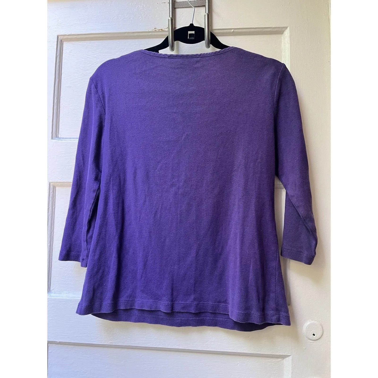 Karen Scott Tunic PM Purple Fairy Ruffle Feminine Indie cottagecore 3/4 sleeve - Image 2