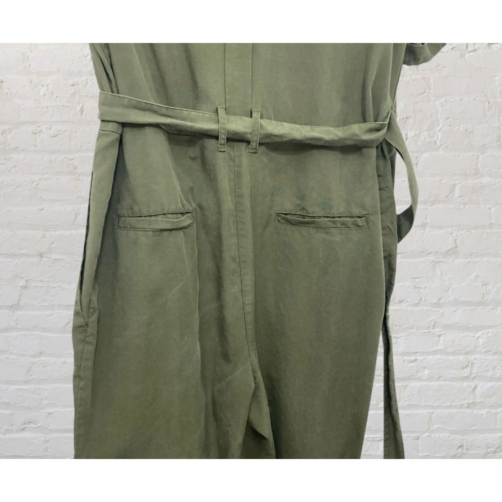 French Connection Trooper Tencel Olive Jumpsuit 8 - Image 10