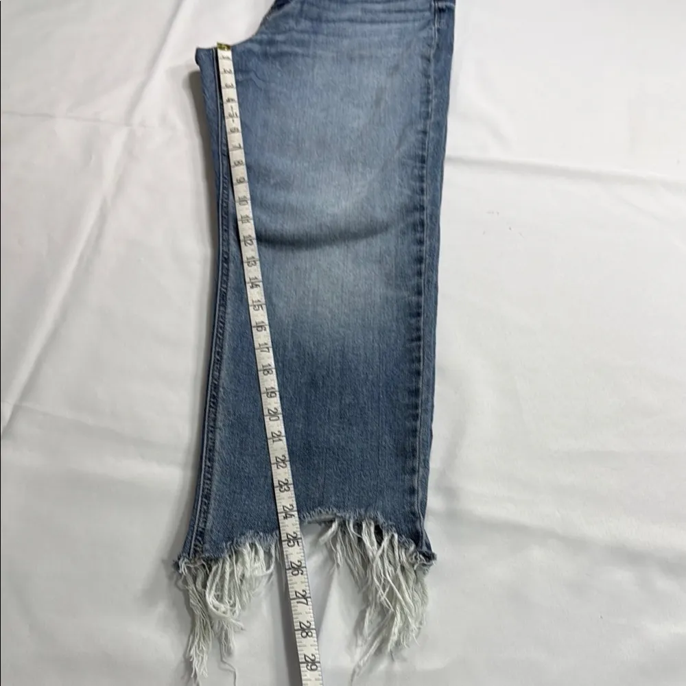 Willow + Root Blue Cropped Ankle Jeans with Distressed Hem - Image 3
