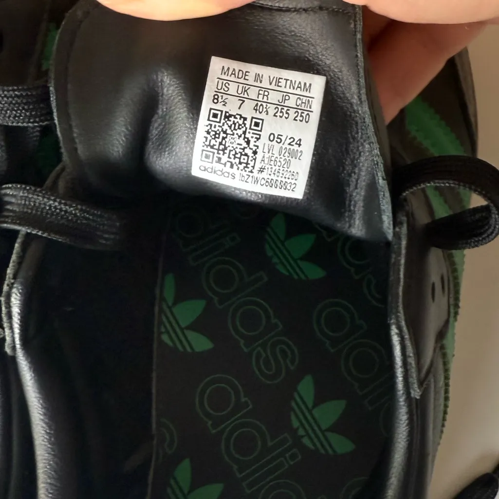 Adidas Samba OG Sneakers Original Shoes Core Black/Green 8.5 - Image 8