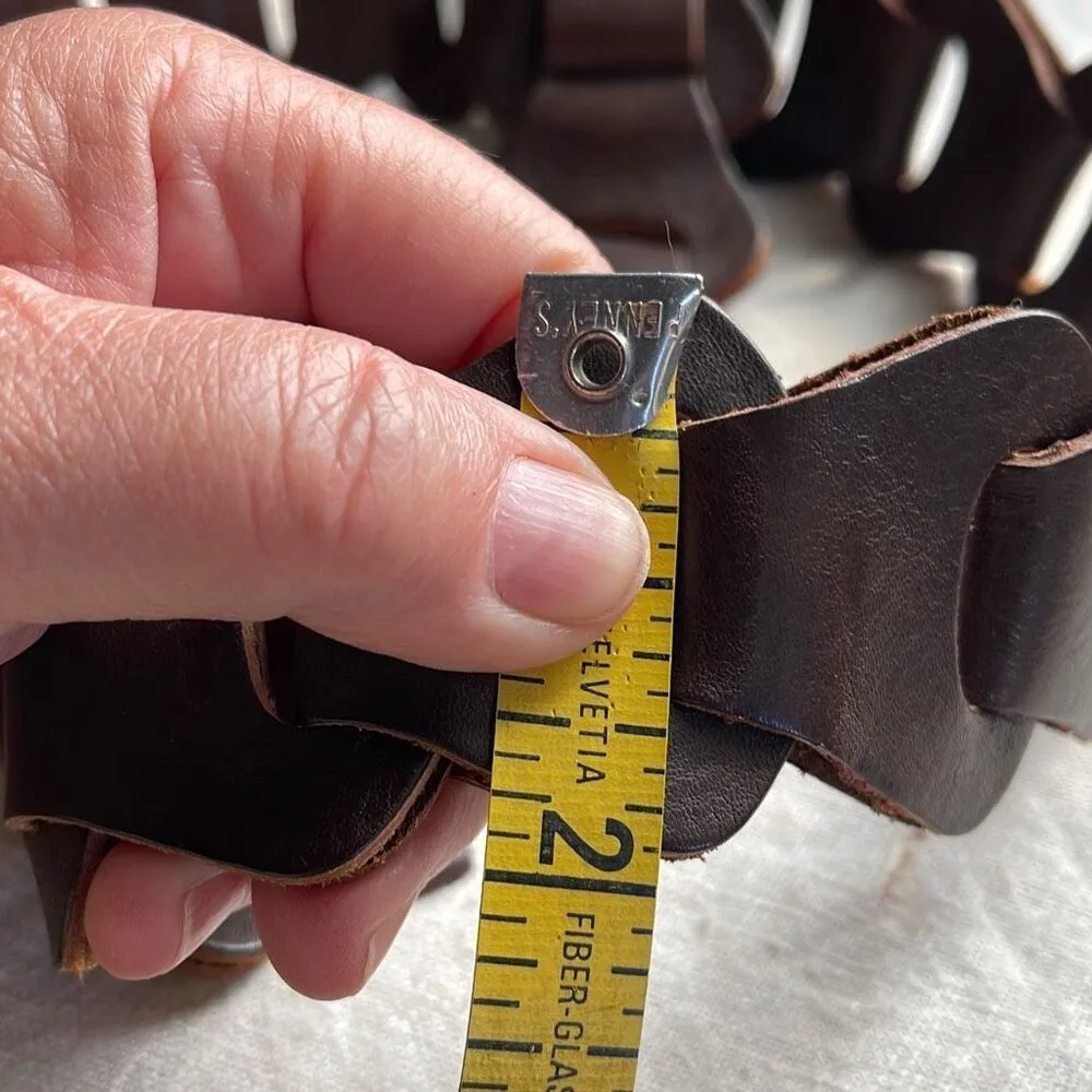 Genuine leather Mossimo linked leather wide 2” belt size S/M Brown - Image 6