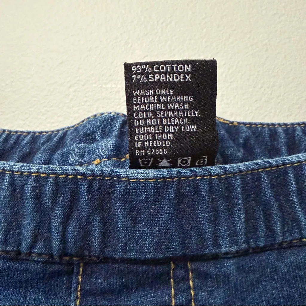 Hue Blue Skinny Jean Stretchy Jeggings Size L - Image 6