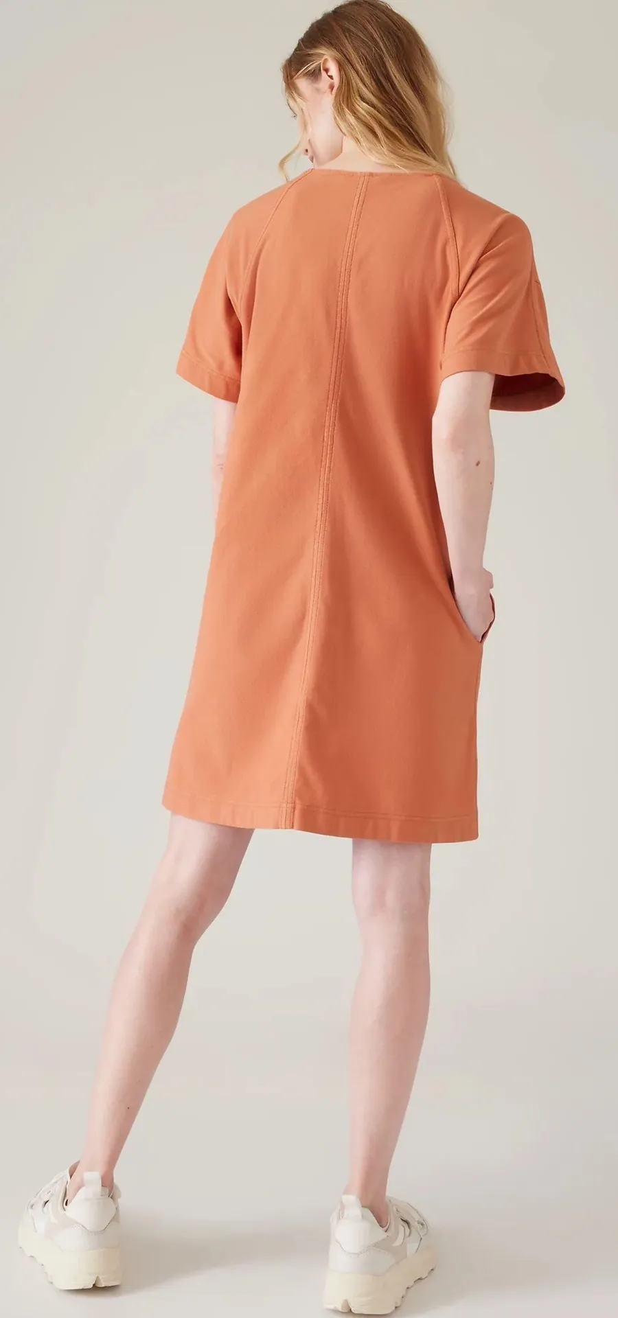 Farallon Dress Short Sleeve Mini Pockets Sunbaked Clay Orange S NWT New - Image 2