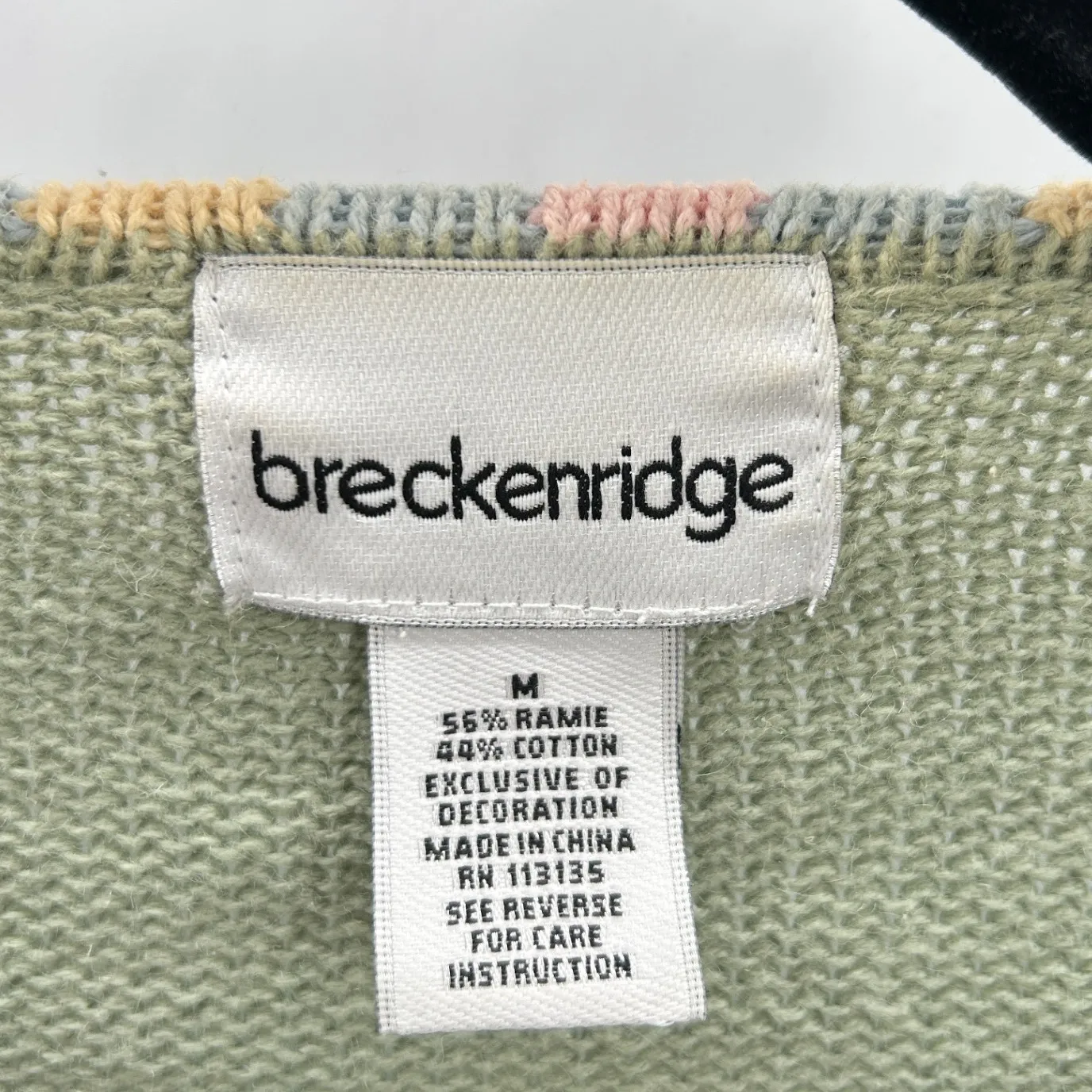 VTG Breckenridge Green Polar Bear Zip Up Cardigan Sweater Sz Medium Grandmacore - Image 4