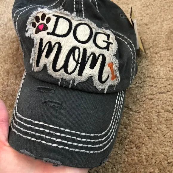 NEW NWT FUNKY JUNQUE Ballcap Dog Mom Bone Paw Patch Embroidery Hat Baseball Cap Gray - Image 8