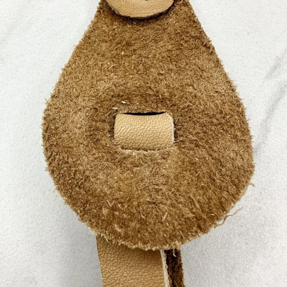 Soft Brown Leather Fringe Western Concho Boho Keychain Keyring - Image 8