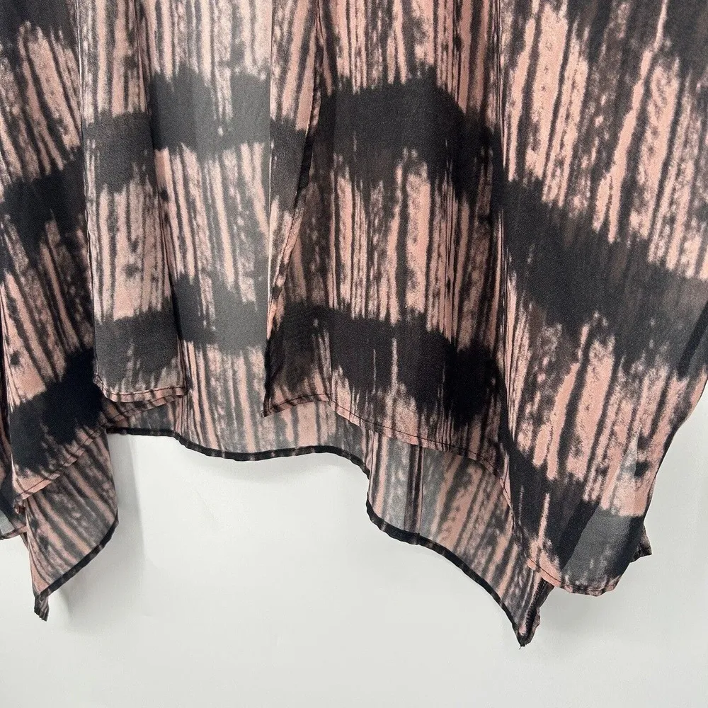 Millibon Black Pink Tie Dye Kimono Cover Up Dolman Sleeves Sheer Size M Size M - Image 4