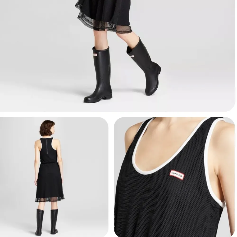 Hunter Black Mesh Racerback Zip Back Tennis Dress Swimsuit Coverup Size Small - Image 11