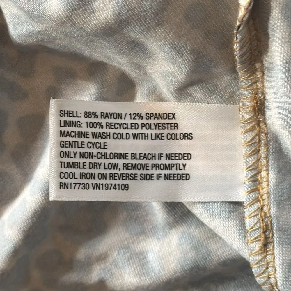 Isabel by Ingrid & Isabel Animal Print Long Sleeve Ruched Maternity Dress S NEW Brown - Image 6