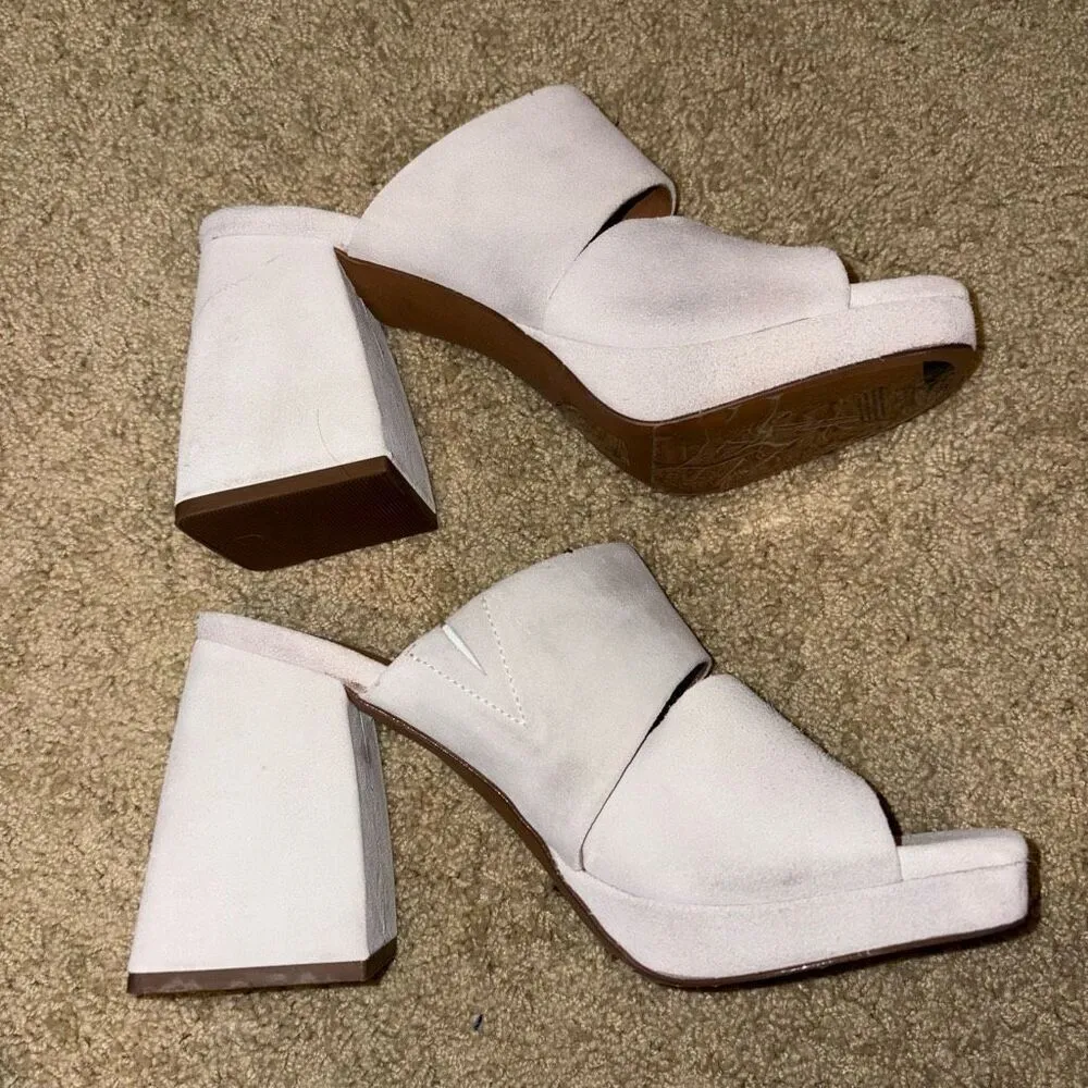 Free People Love is Everywhere leather platform block heel sandals size 37.5 cre - Image 5