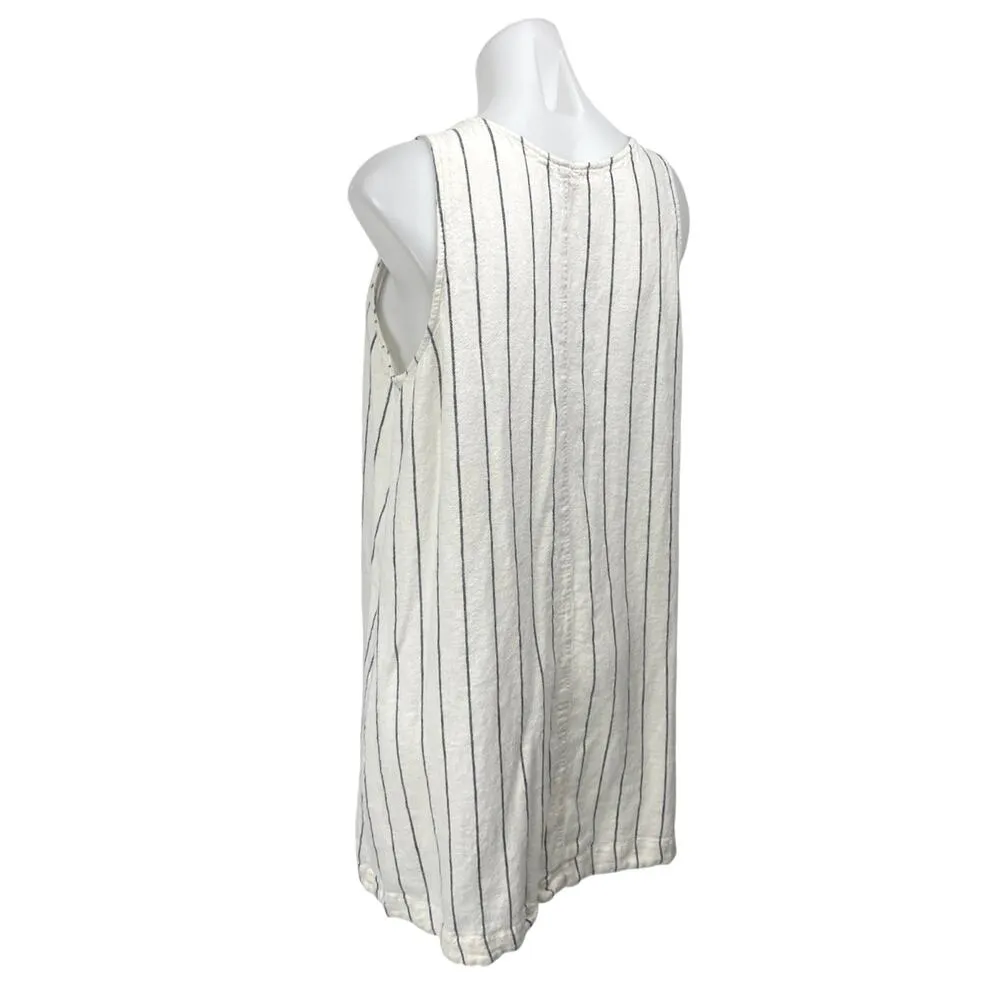 Vince Camuto White Linen Striped Sleeveless Cami Camisole Mini Tank Dress Sz XL - Image 2