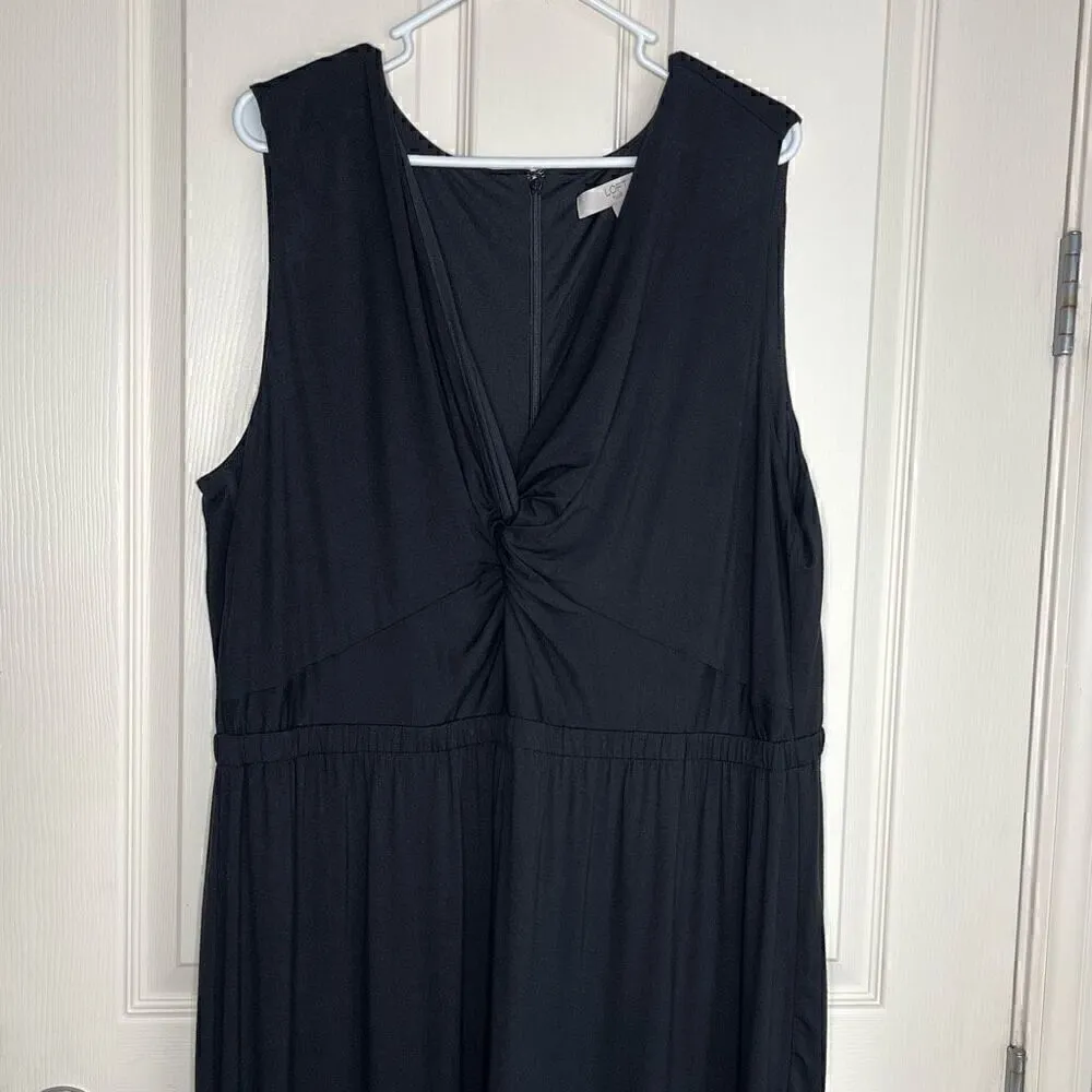 LOFT Plus Twist Front Cap Sleeve Jumpsuit (Black) - 20 - Image 6