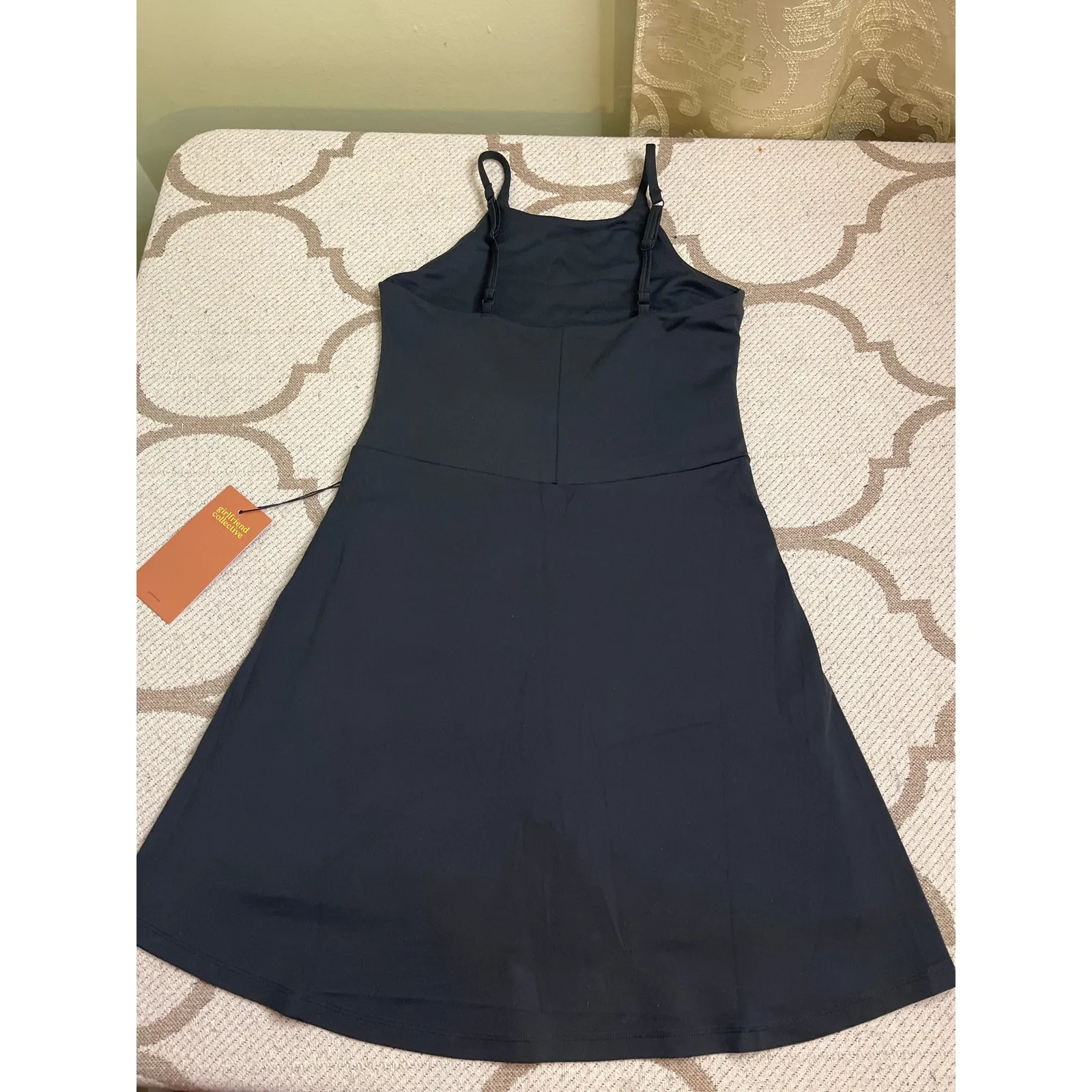 Girlfriend Collective naomi Black high neck active tennis mini dress,size medium - Image 9