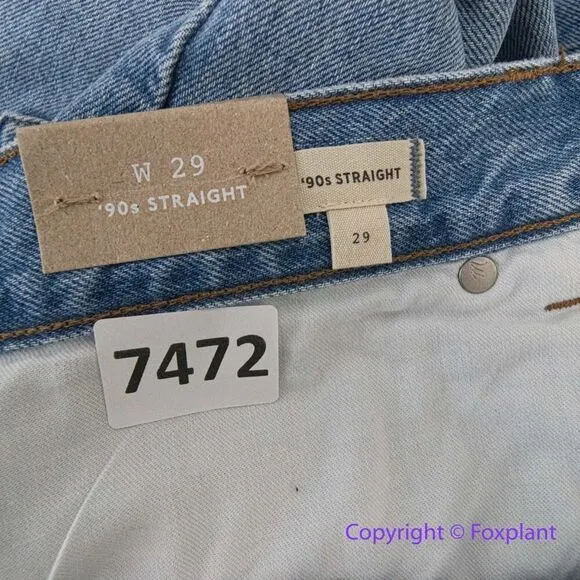 New!  Madewell The '90s Straight Jean revoir‎ wash, size 29 - Image 15