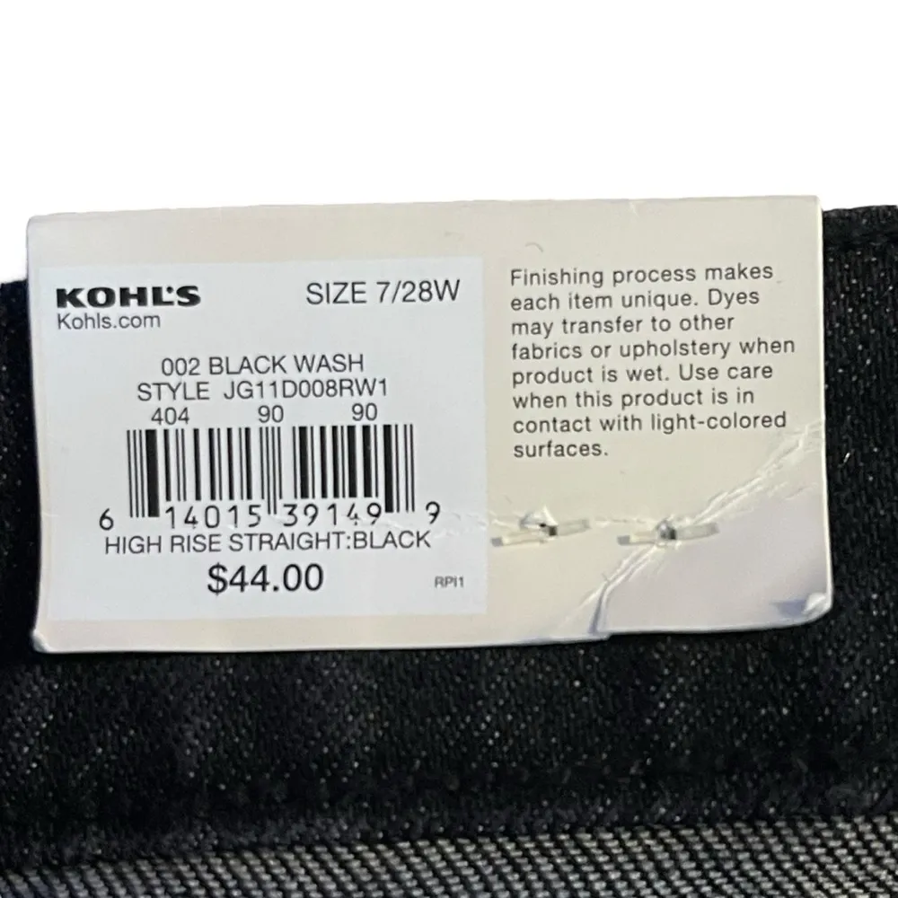 SO Jeans Womens 7 28W Black Stretch High Rise Straight Leg Distressed Raw Hem - Image 10