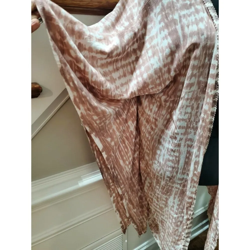 Tiare Hawii Women's Pink Kimono Sleeve Open Front Ruffle Cardigan One Size - Image 5