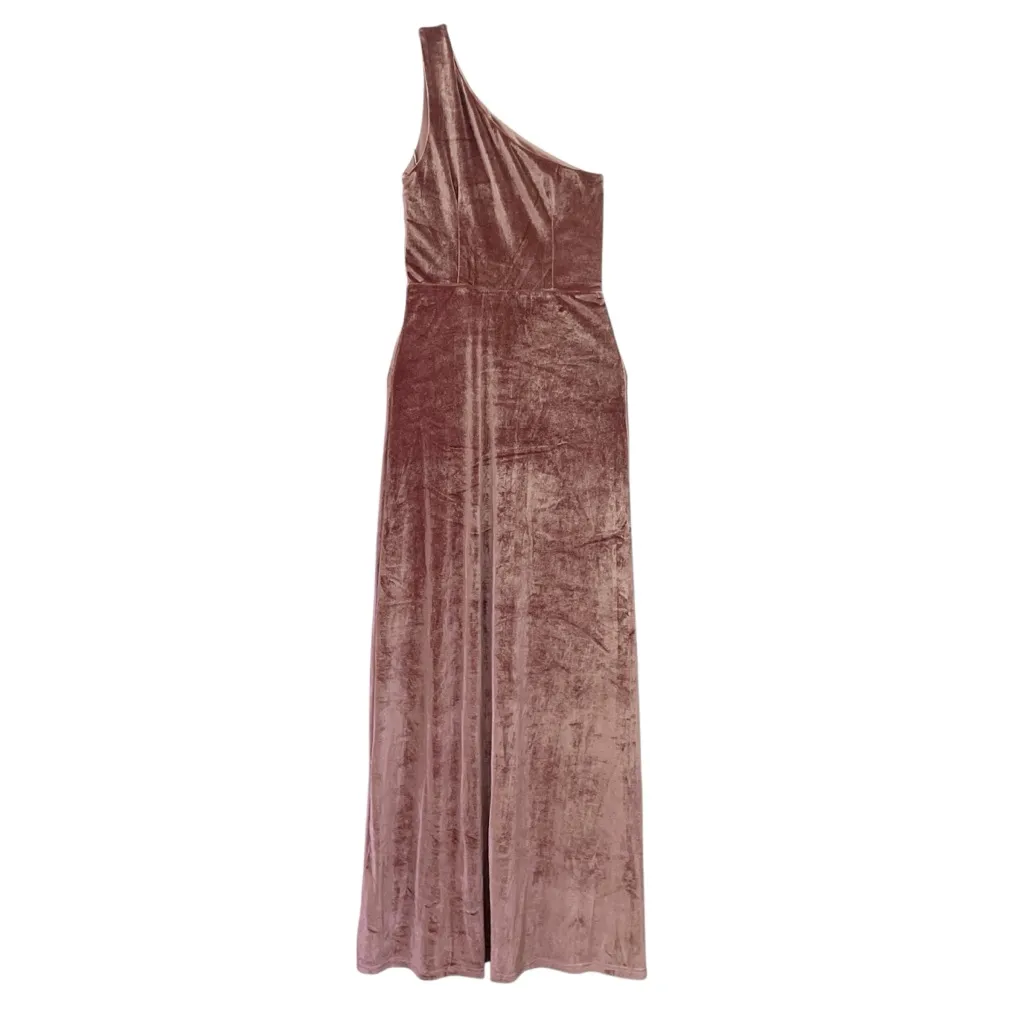 Baltic Born Tatiana Velvet One Shoulder Maxi Dress Rose Pink Size XS Wedding - Image 3