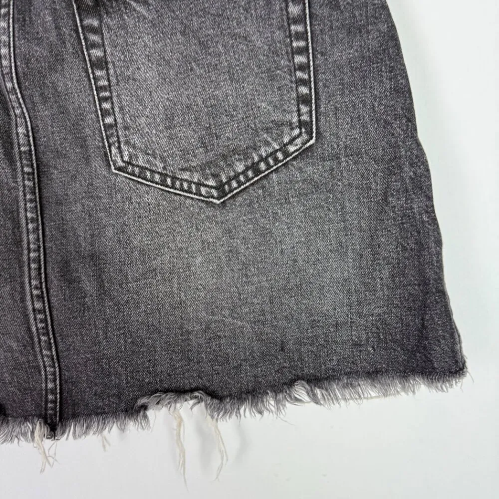 Abercrombie & Fitch Zoe Natural Rise Vintage A-Line Skirt Faded Black Size 27 4 - Image 8