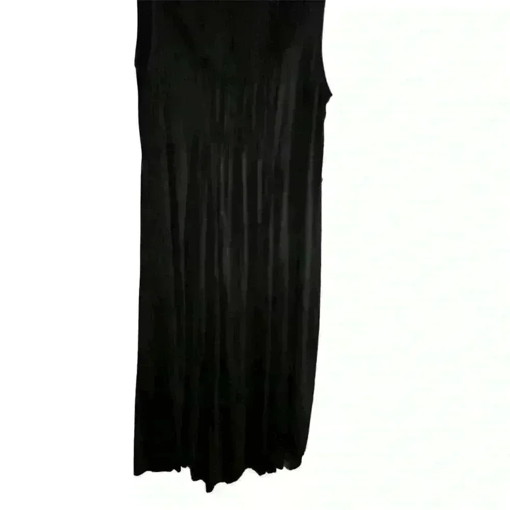 NY Collection Women's XL Black Pleated Sleeveless Midi Dress - Image 6