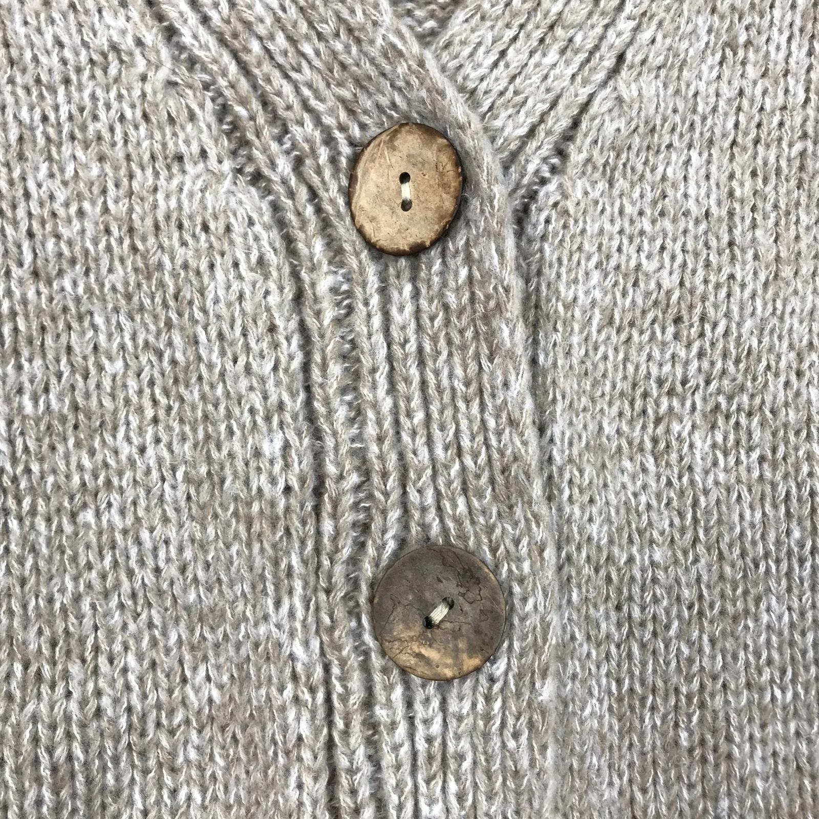 HAWLILI Wool Knit Cardigan Sz M Beige Cozy Y2K Retro Nostalgia Cotagecore Office Size M - Image 5