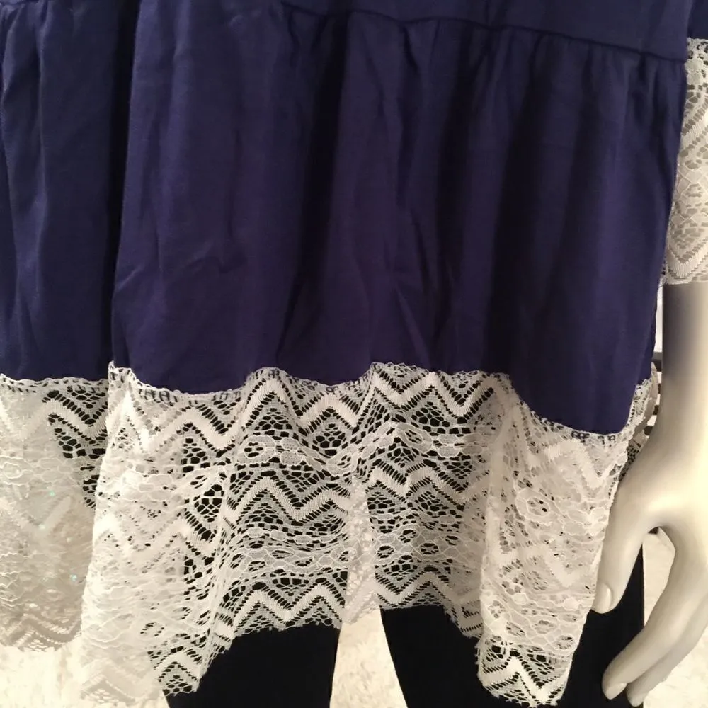 Boutique! Baby Doll Ruffle Lace Border Top! 💕 - Image 2