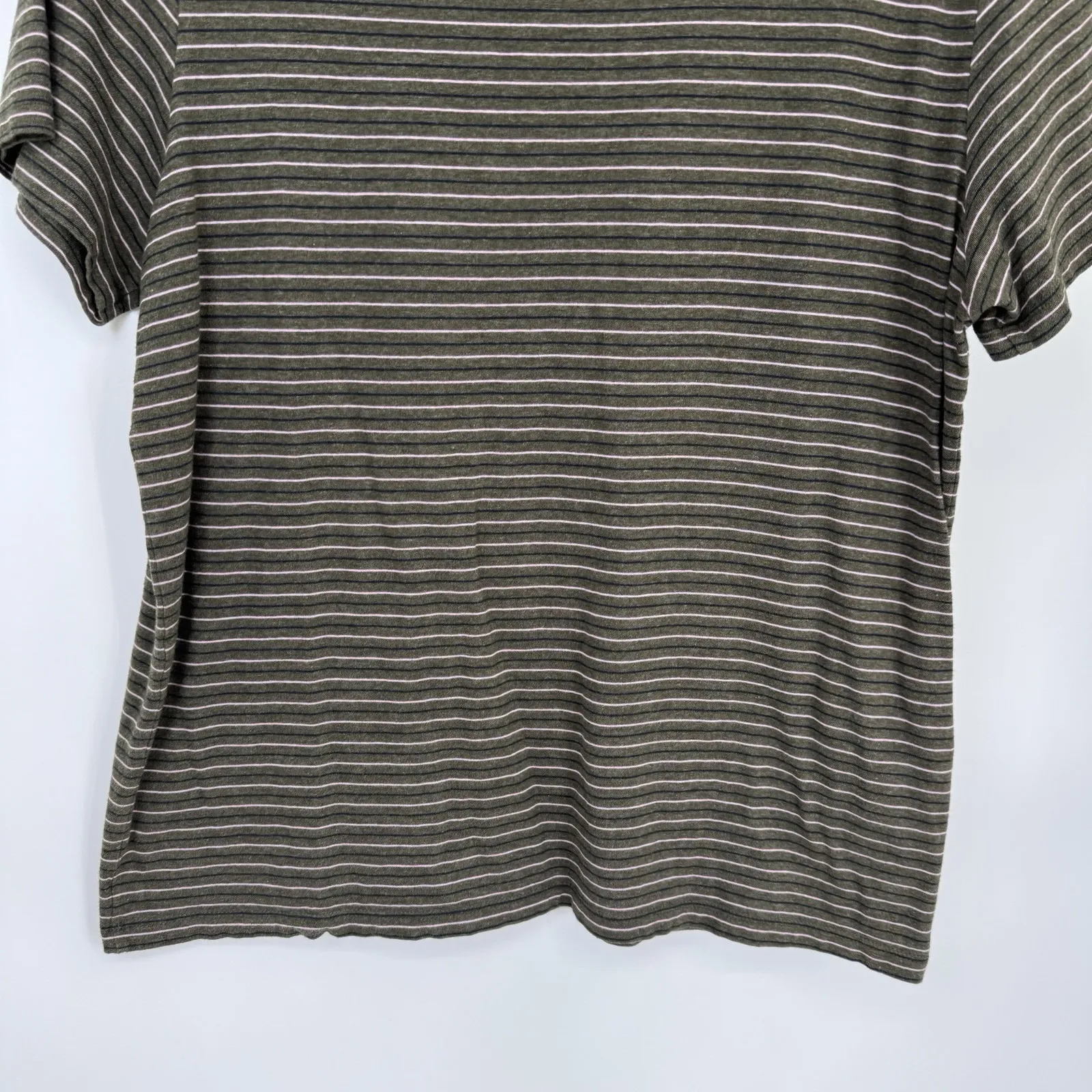 Bombas Basic Tee T-Shirt Womens Large Green Pink Blue Stripe Peruvian Cotton - Image 7