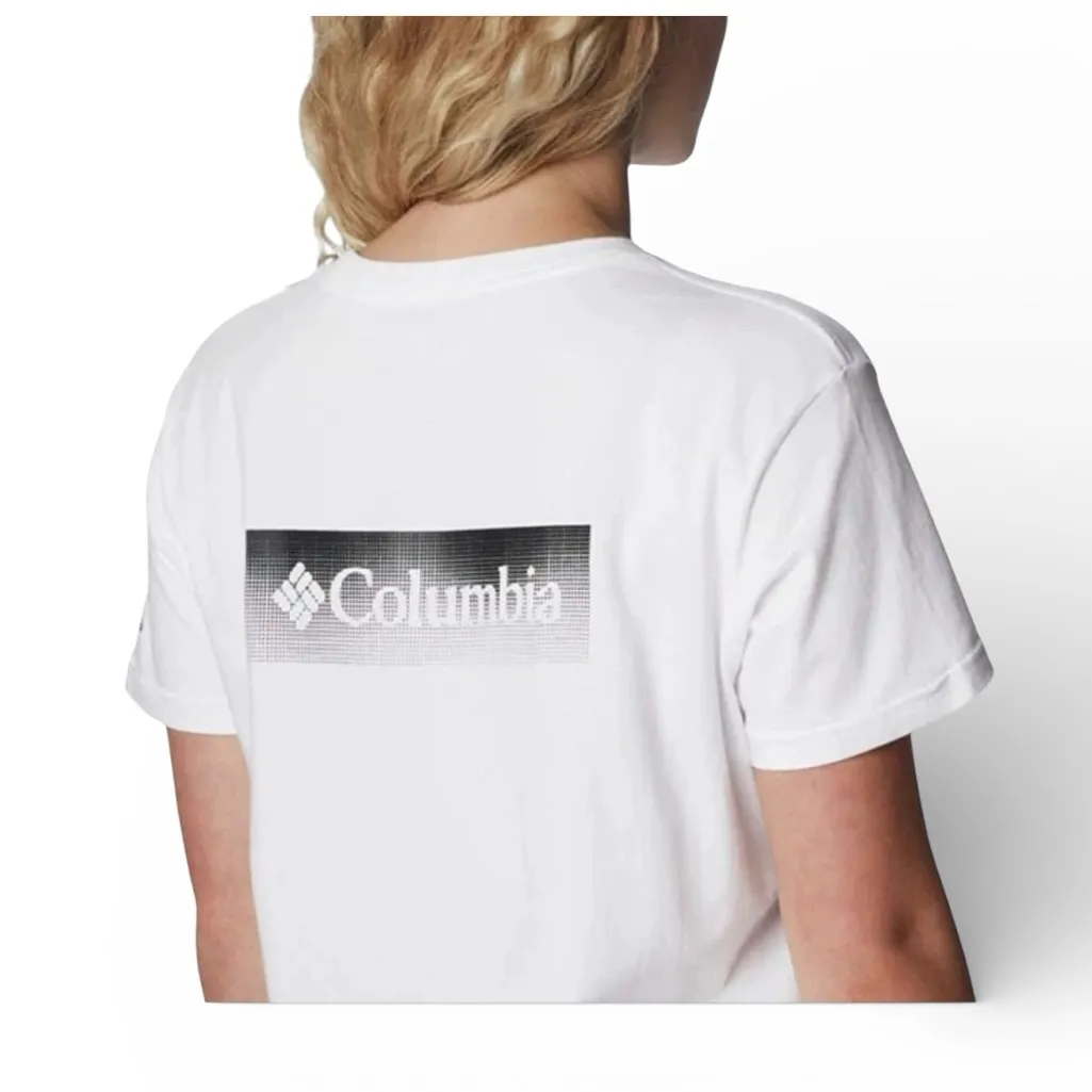 NWT Columbia Women’s North Cascades  Tee  White Graphic Logo X-Small - Image 3