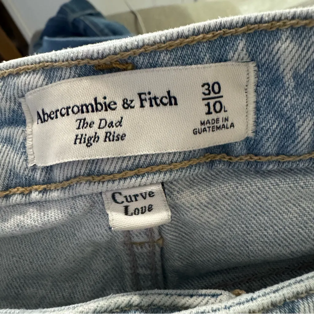 Abercrombie & Fitch The Dad High Rise Jeans with Thigh Slits 10L curve love - Image 3