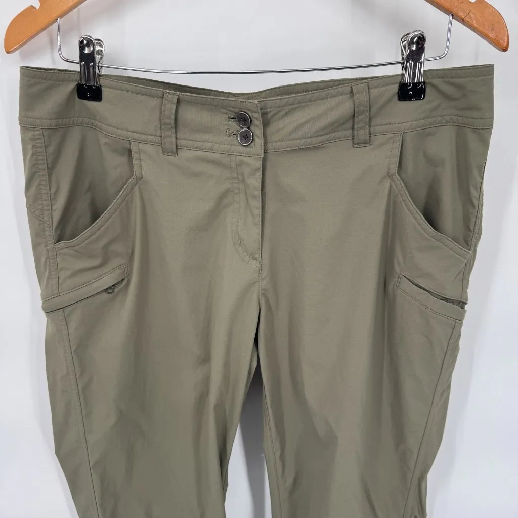 ExOfficio Hiking Pants Womens 10‎ Green Nylon Pockets Button Hem Lightweight - Image 2