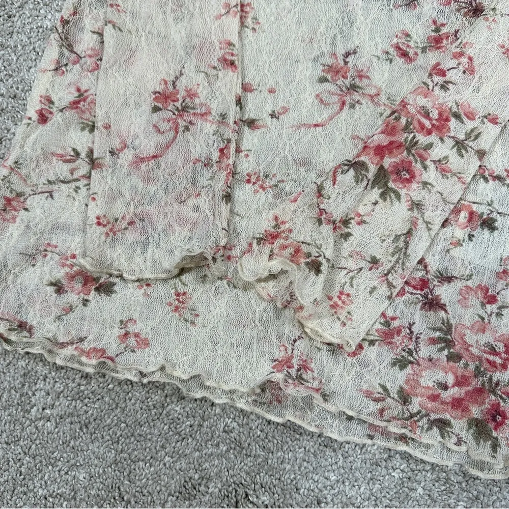 Denim & Supply Ralph Lauren Henley Sheer Lace Delicate Floral Top Cottagecore SP Pink Size undefined - Image 5