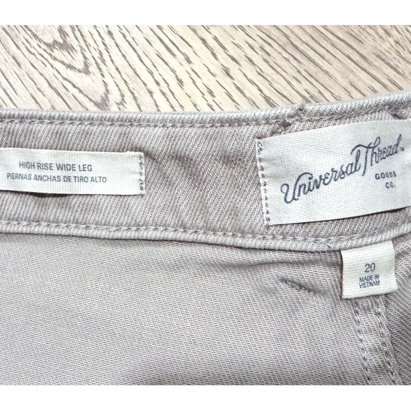 Universal Thread Womens Plus Size 20 2X High Rise Wide Leg Pants Khaki Tan - Image 3