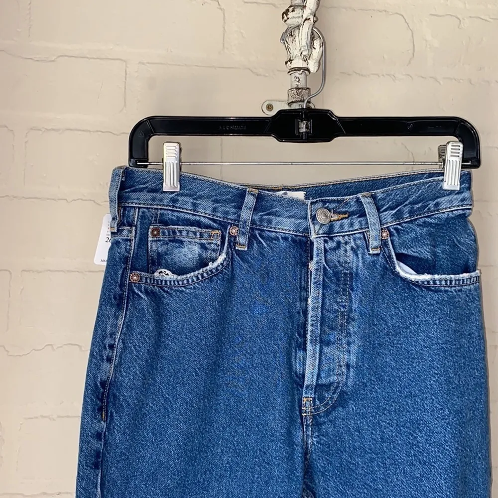 Free people jeans the lasso denim in sapphire‎ button fly high rise distressed - Image 5