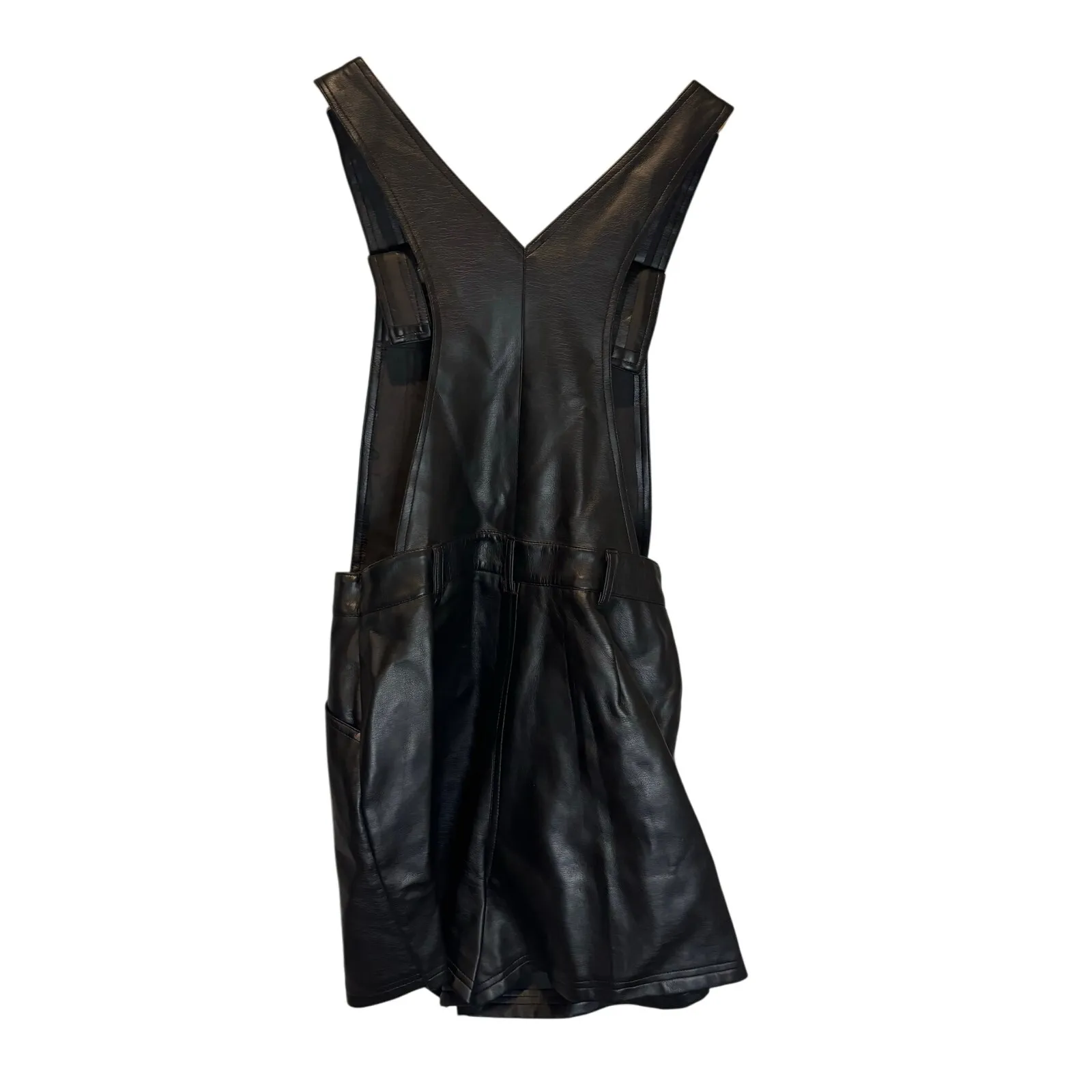 Vintage Highway Faux Leather Skort Overalls - Image 3