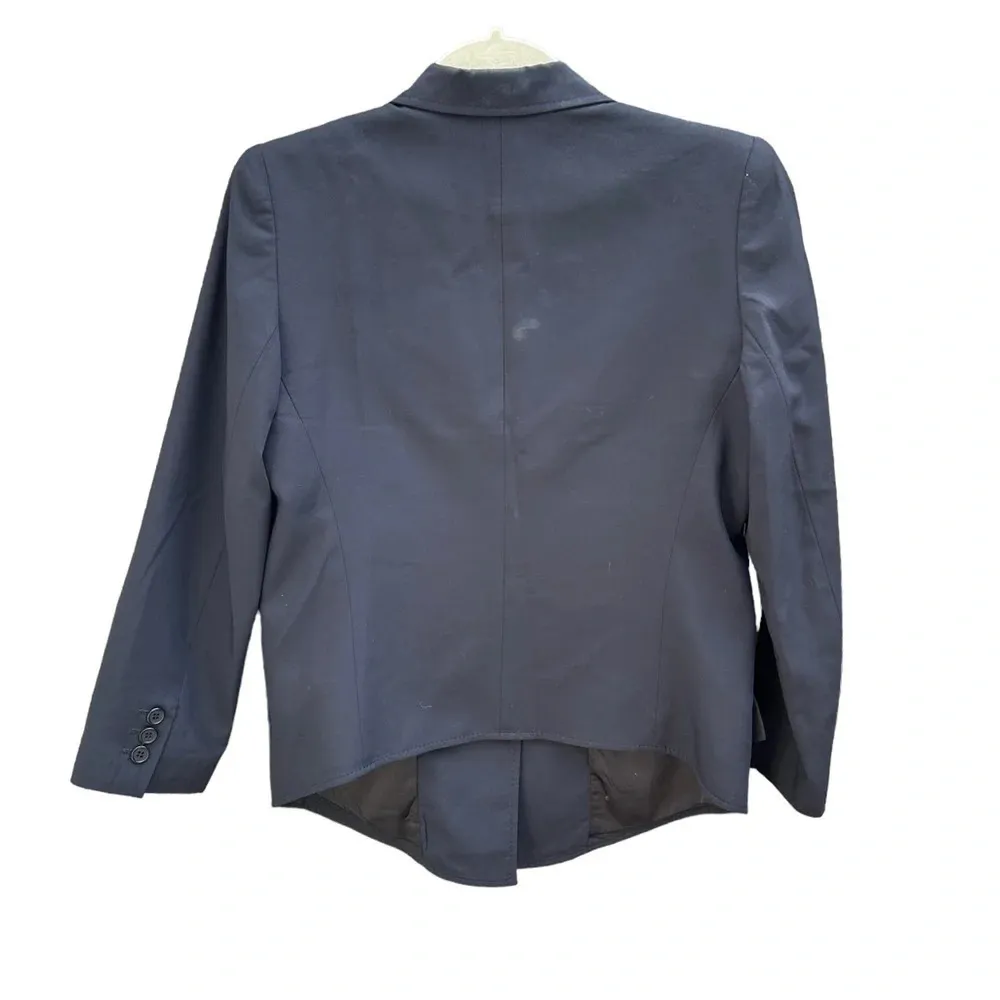 SMYTHE BLACK CLASSIC ONE BUTTON WOOL BLAZER Size 6 - Image 2