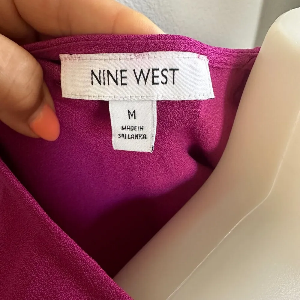 Nine West Womens Smocked Sleeve Shift Dress Size M - Image 5