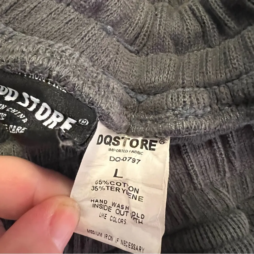 DQSTORE Sweatpants Dark Gray Wide Leg Drawstring L Size L - Image 10