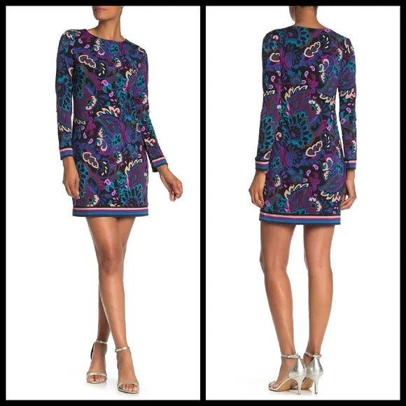 💕TRINA TURK💕 Paisley Print Long Sleeve Dress - Image 2