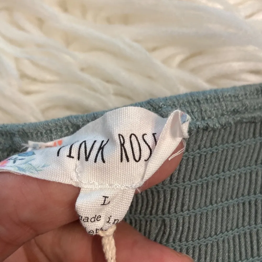 Pink Rose Dress size L length 34” bust 32” very soft with adjustable string - Image 6