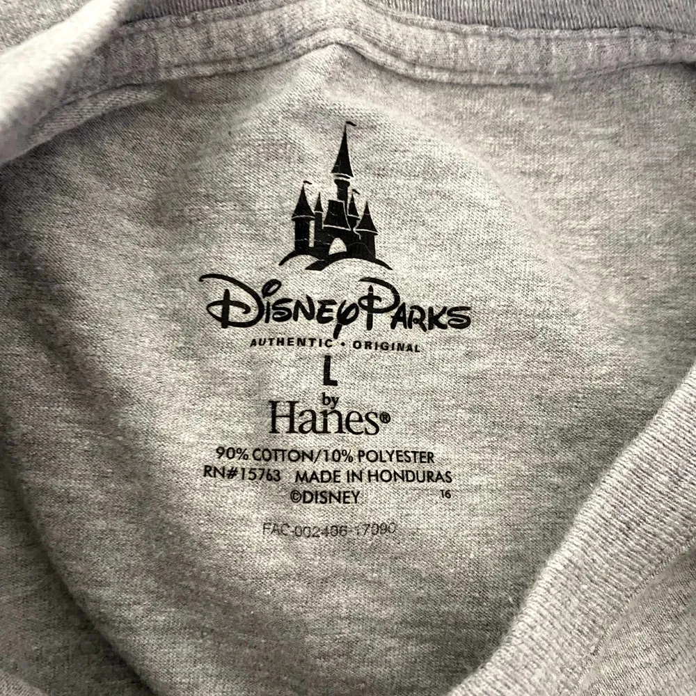 HANES Gray Walt Disney World Sea To Shining Sea American Flag Tee - Image 2