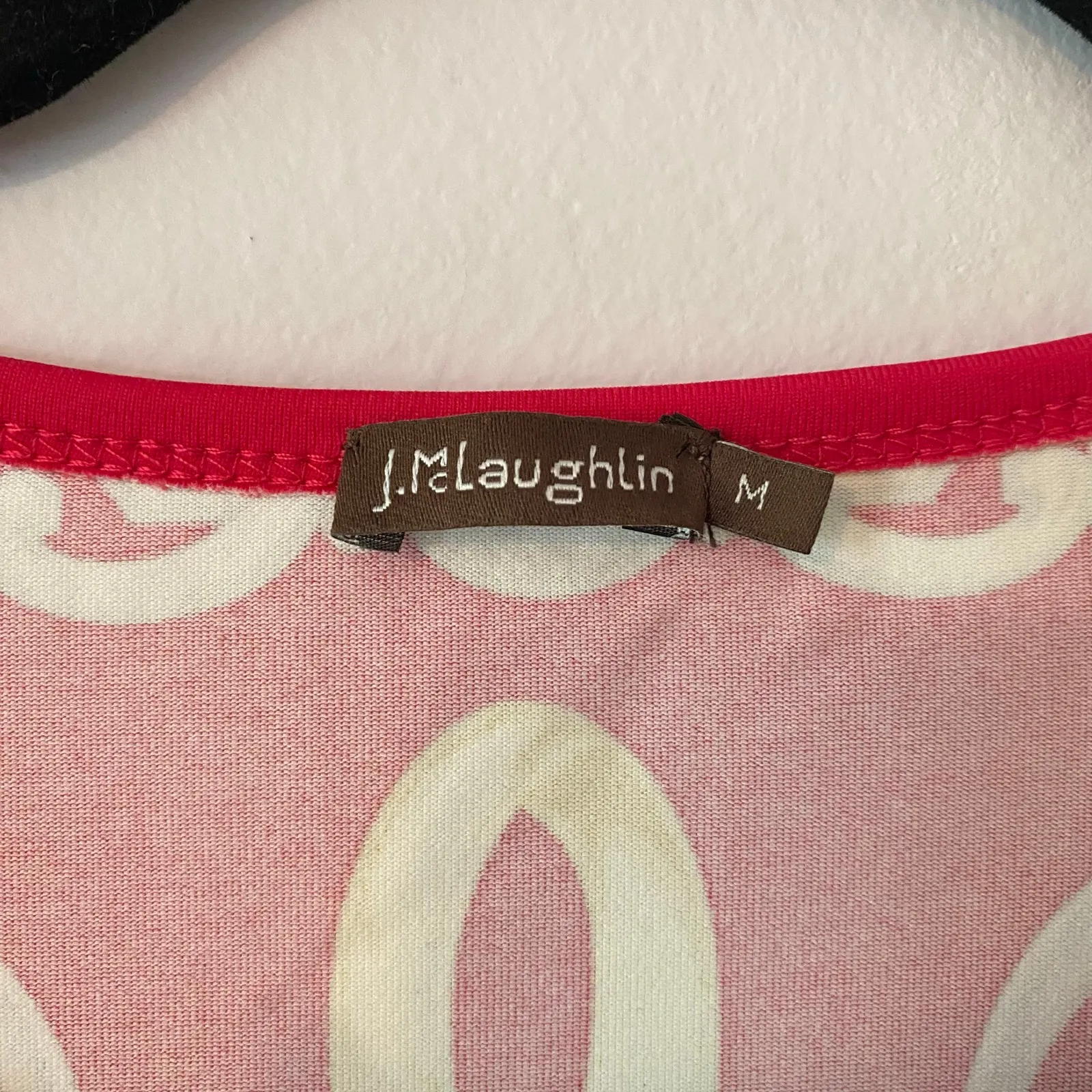 J. McLaughlin Pink Harness Buckle Catalina Cloth Shirt 3/4 Sleeve Women Medium - Image 2