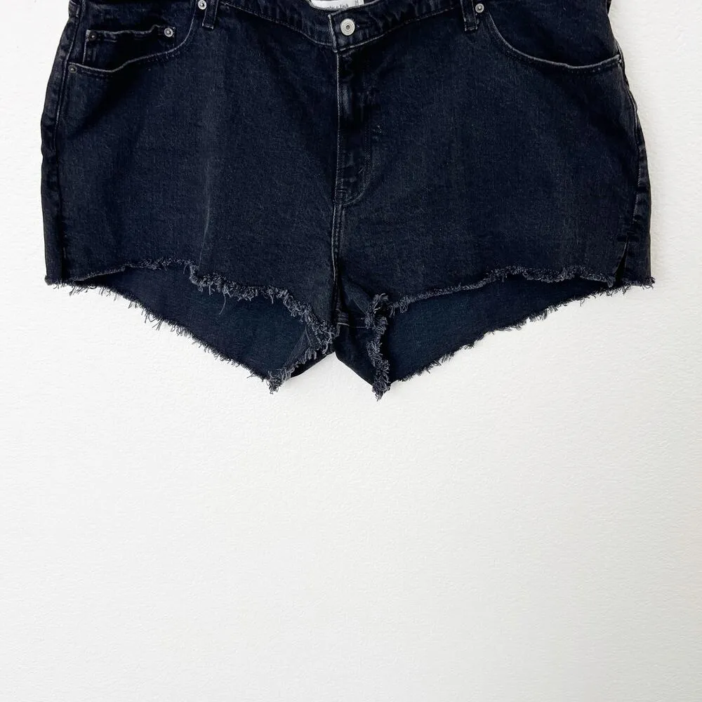 [Abercrombie & Fitch] Black High Rise Curve Love The Mom Short Raw Hem NWT Sz 22 - Image 7