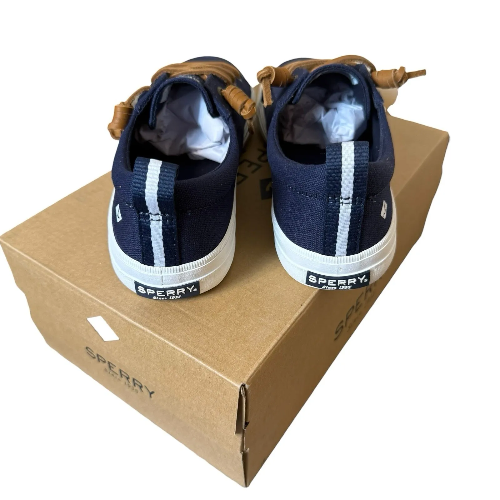 Sperry Women's Navy Crest Vibe Canvas Barrel Lace Sneaker - Size 8 Nautical Boat - Image 3