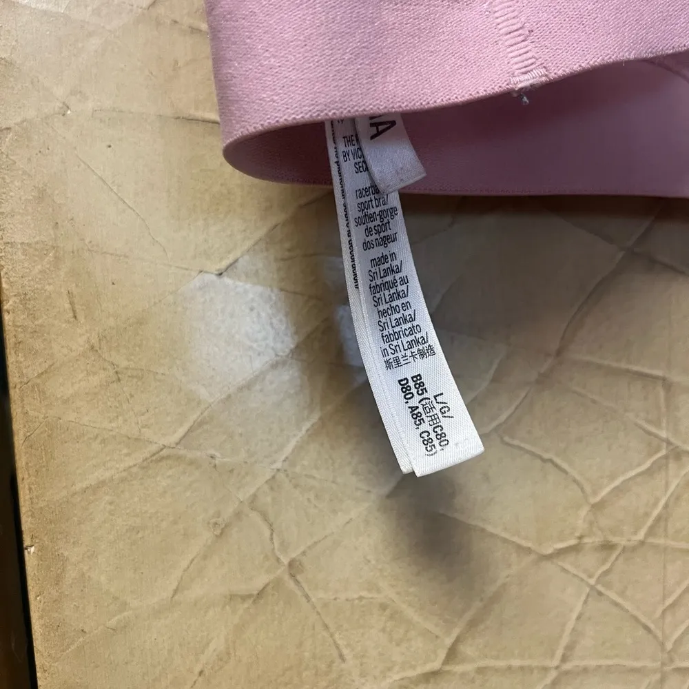 victoria's secret sport the player glitter logo sports bra size large - Image 3