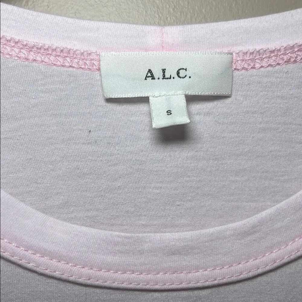 A.L.C. Women's Light Pink Cotton Puff Short Sleeve Top Small - Image 4