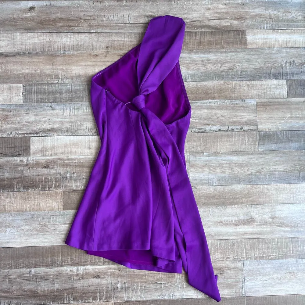 Misha Lillin Violet Neck Scarf Cocktail Dress - Image 4