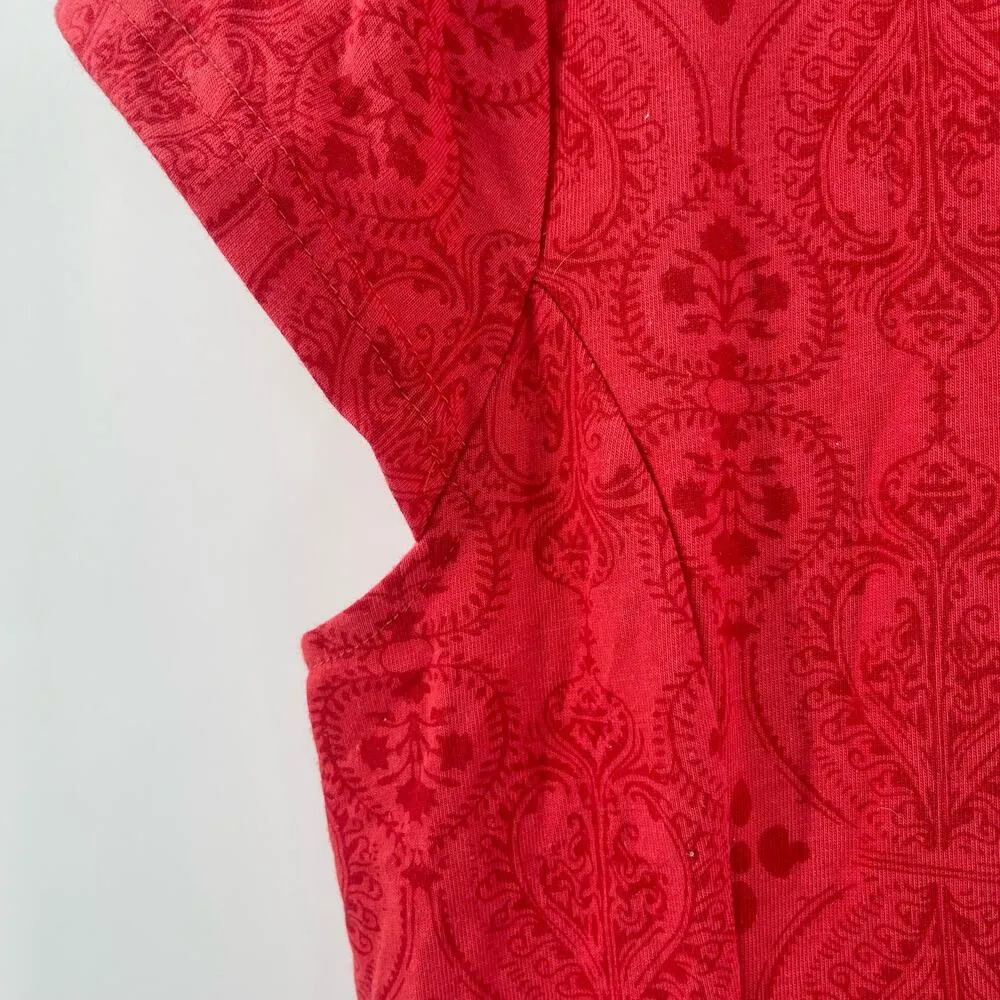 KUHL Dress Size Medium Red Orange Coral Cool Max Organic Cotton Travel Vacation - Image 9