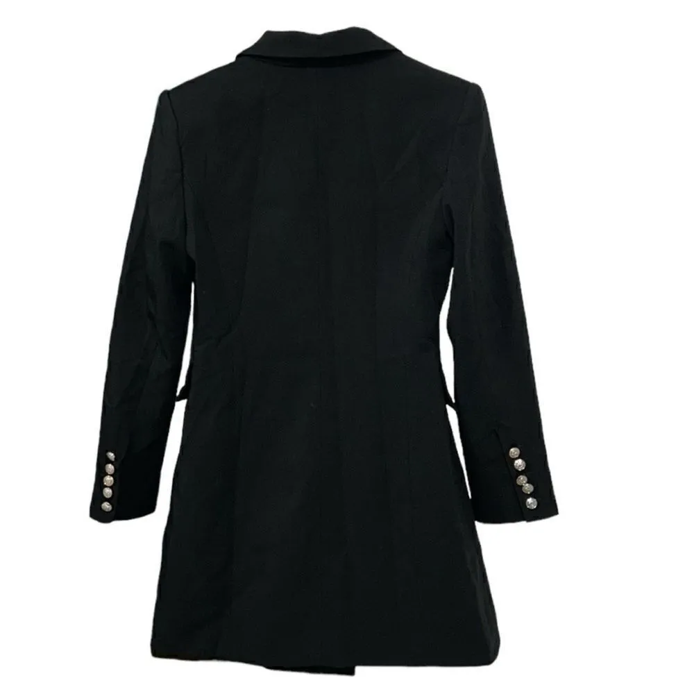 Lulu's Black Double Breasted Coat Dress(Size Small) - Image 6