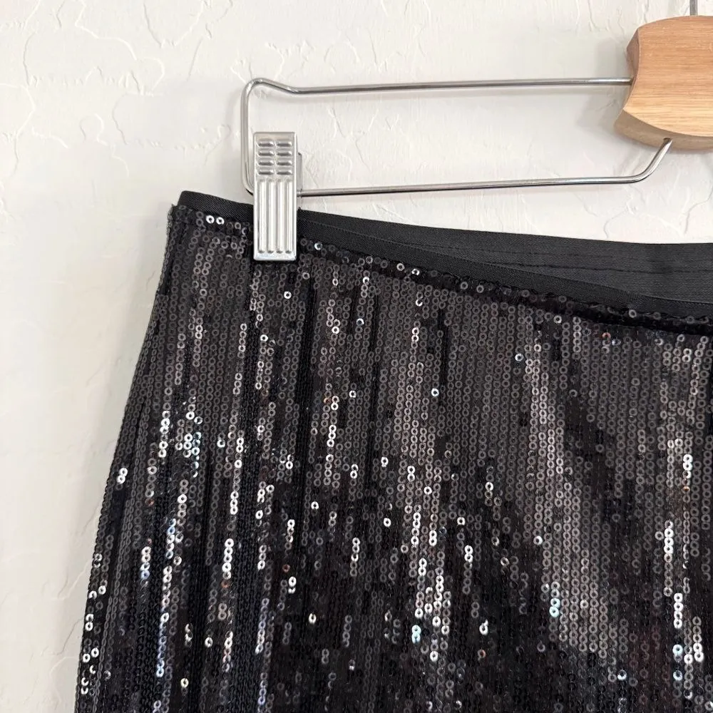 NWT White House Black Market High-Rise Sequin Knit Pants Sequin Size 12 Long - Image 3